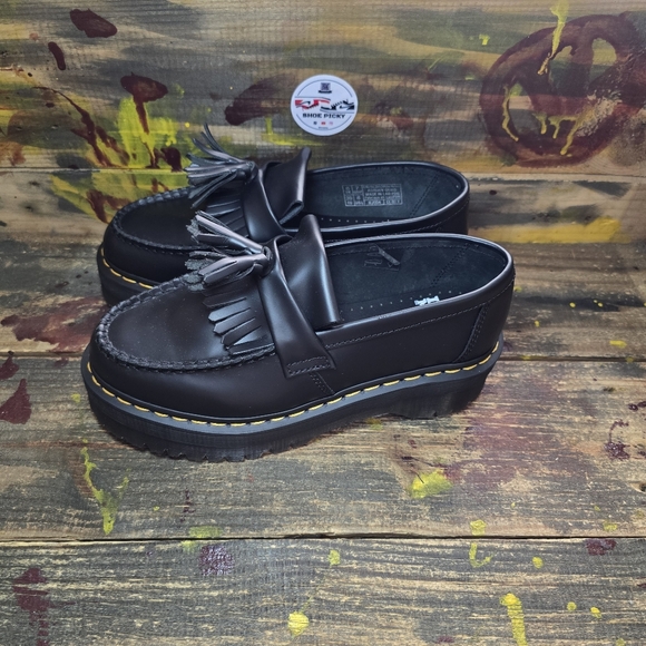 Dr. Martens Adrian Quad Women's Size 8 Tassel Loafer Platform Shoes Black New - Picture 3 of 8